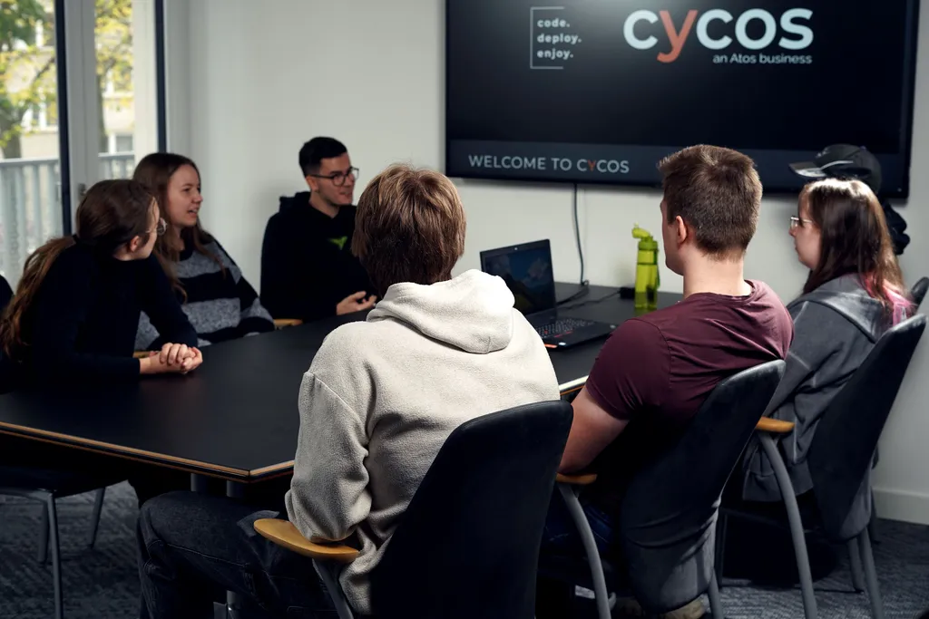 Colleagues having a team meeting in one of our conference rooms