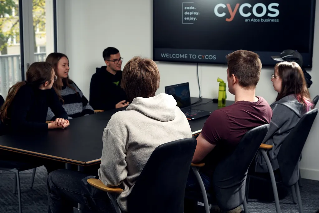Colleagues having a team meeting in one of our conference rooms