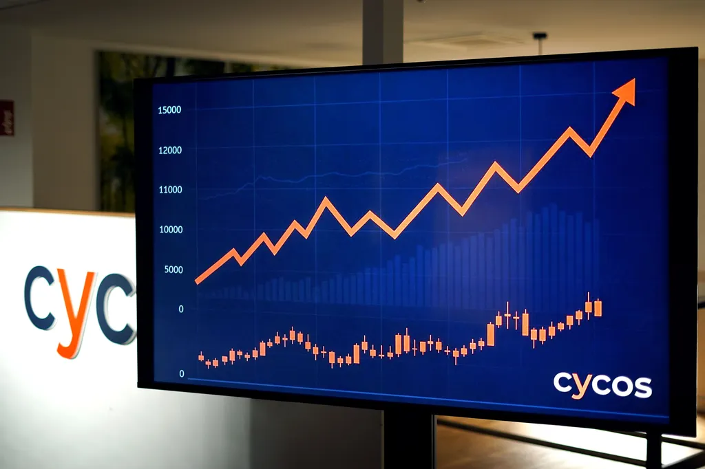 Rising stock market chart showing positive growth trend
